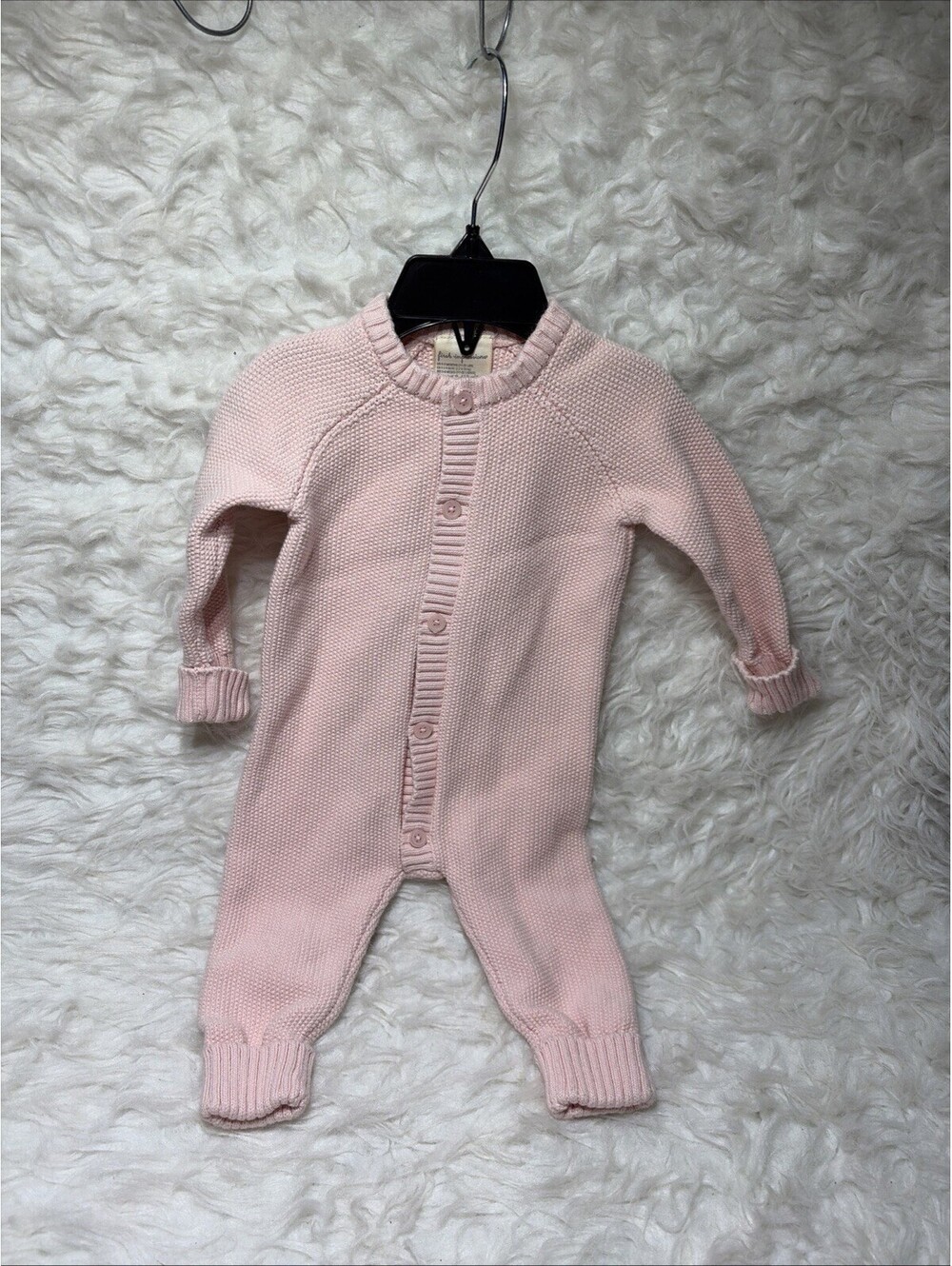First Impressions Babygirl Button Knit Jumpsuit Size 6-9 M